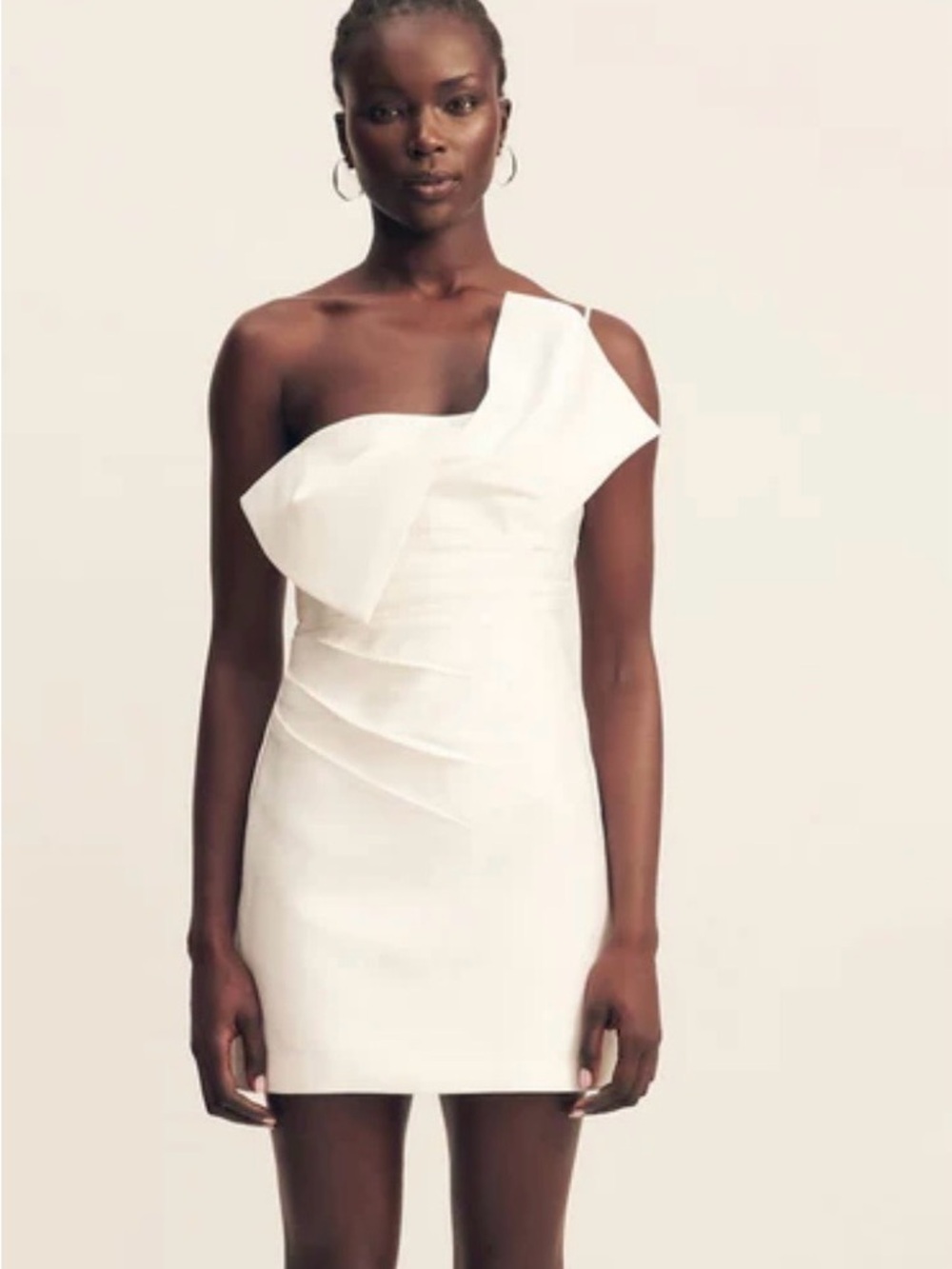 Shona Joy Otis Twist Knot Mini Dress - Ivory